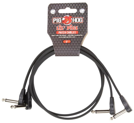 PIG HOG LIL PIGS 2FT LOW PROFILE PATCH CABLES - 2 PACK