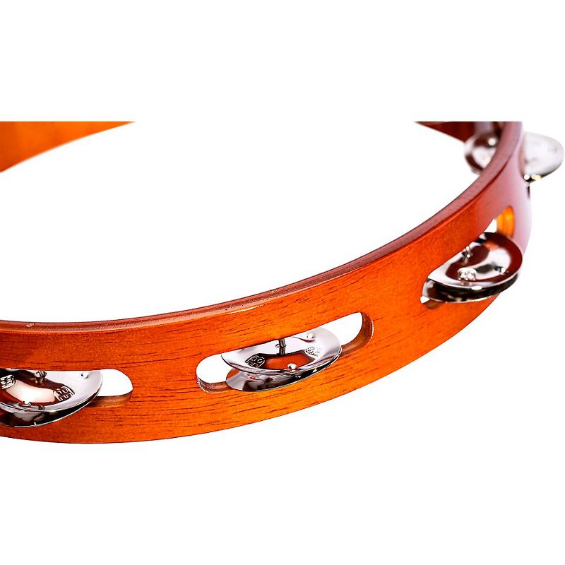 Meinl Wood Tambourine Single Row Steel Jingles