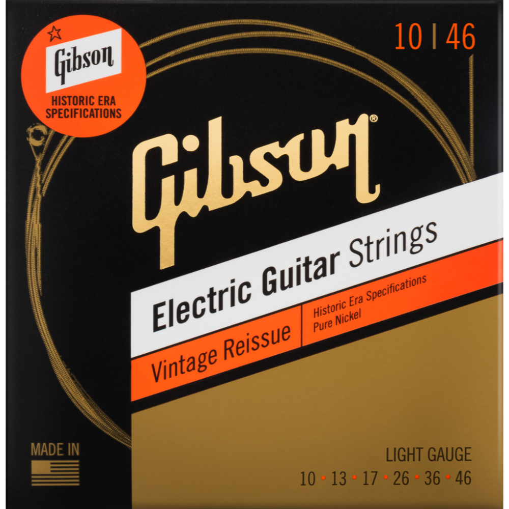 Gibson Vintage Reissue Electric Guitar Strings, Light Gauge