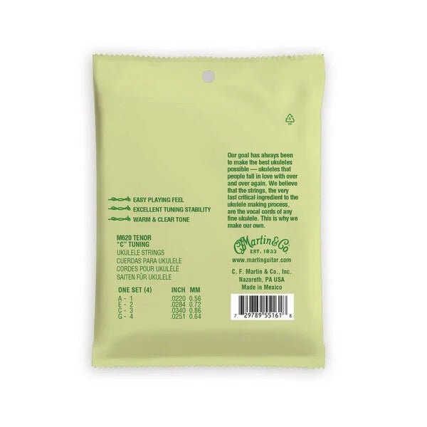 Martin Clear Fluorocarbon Nylon Ukulele Strings M620 Tenor