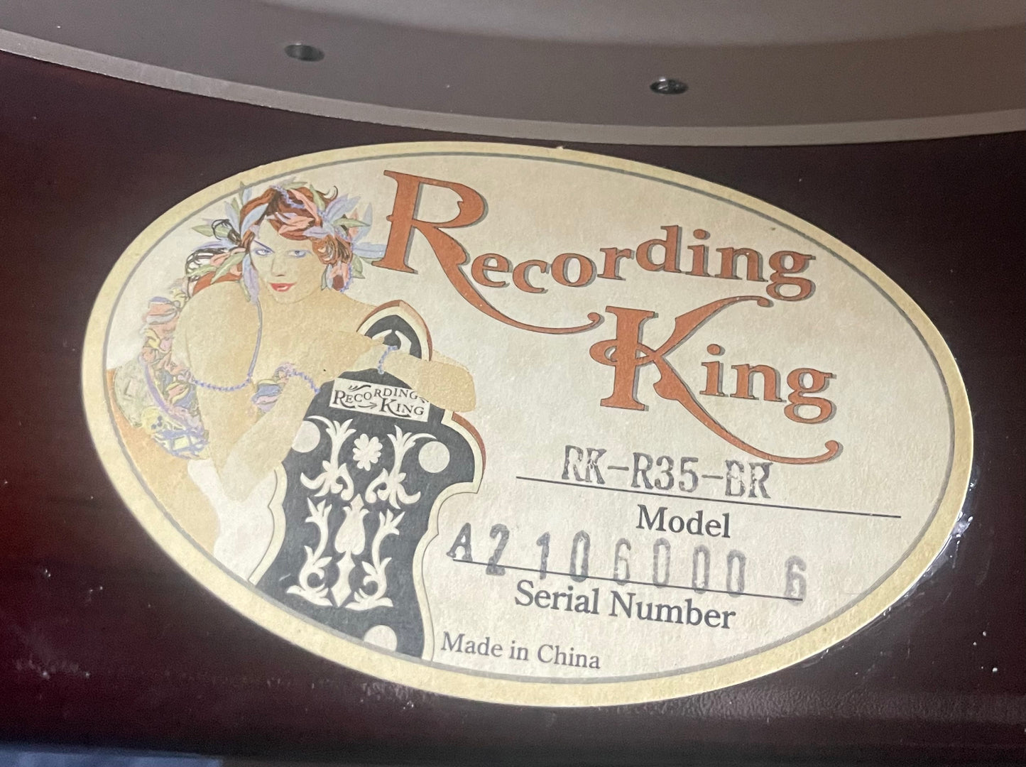 2021 Recording King Madison Maple RK-R35 Resonator Banjo with Tone Ring - Hand-rubbed Brown Satin (USED)