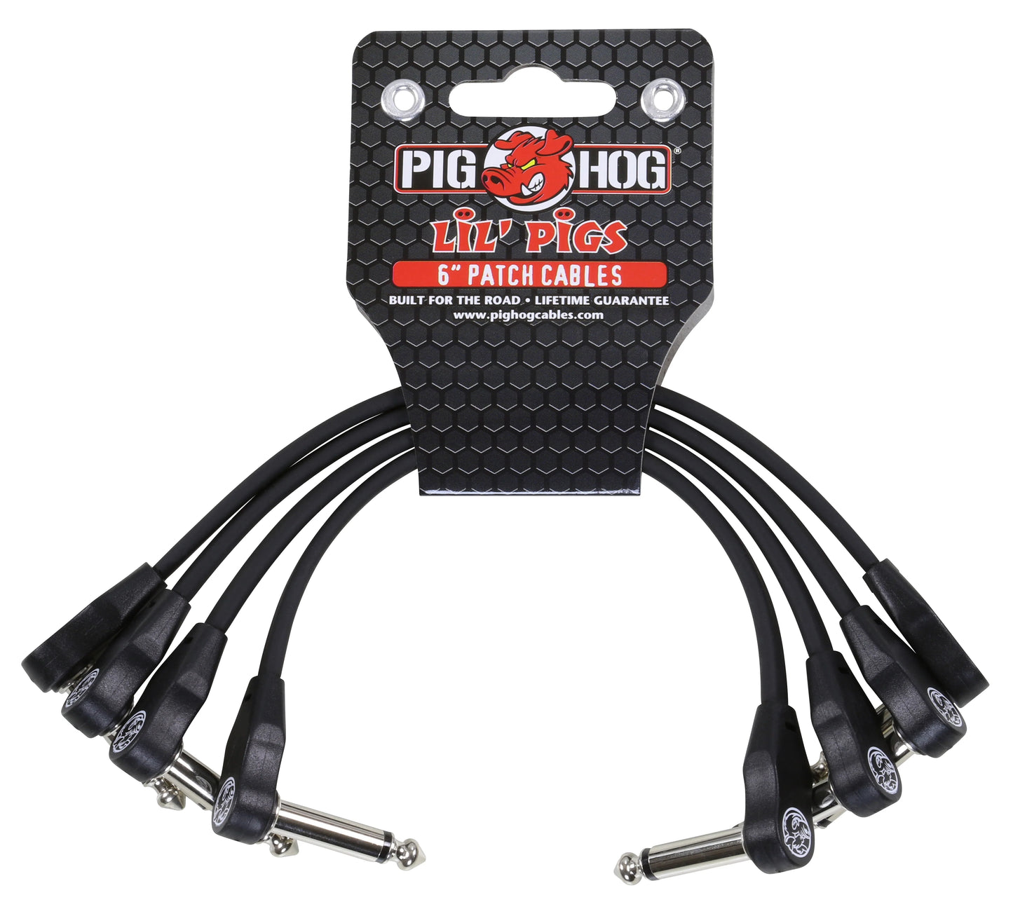 PIG HOG LIL PIGS 6IN LOW PROFILE PATCH CABLES - 4 PACK