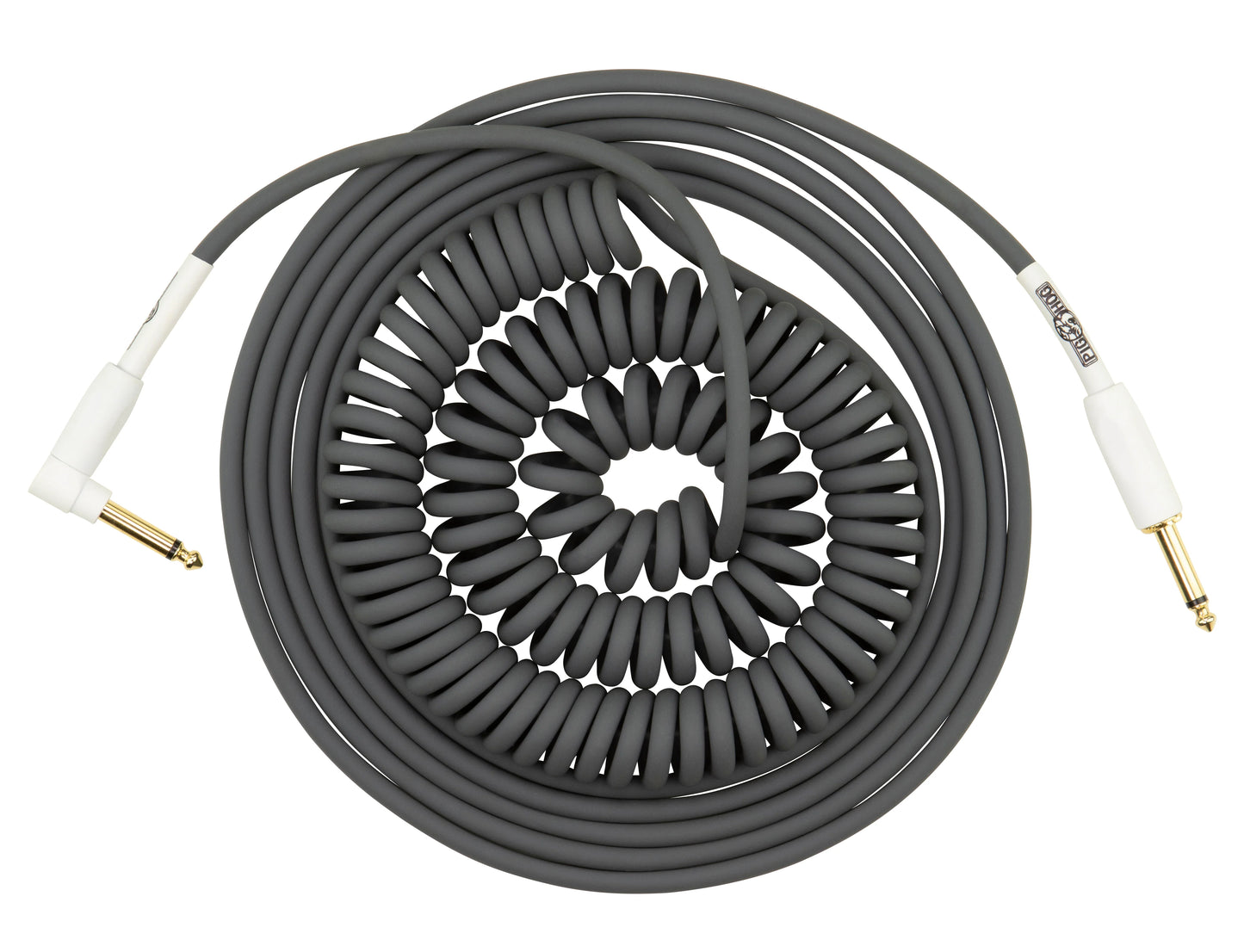 PIG HOG "HALF COIL" INSTRUMENT CABLE, 30 FT, GREY