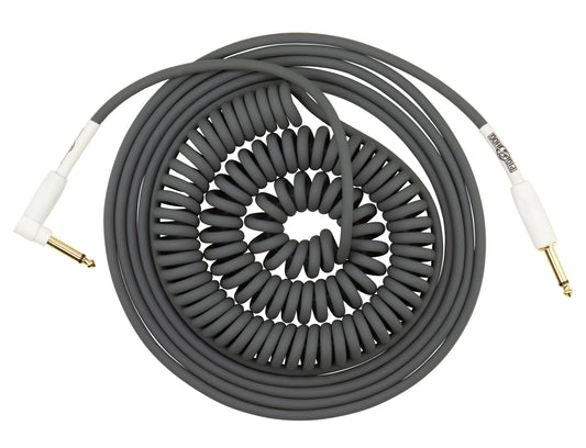 PIG HOG "HALF COIL" INSTRUMENT CABLE, 30 FT, GREY
