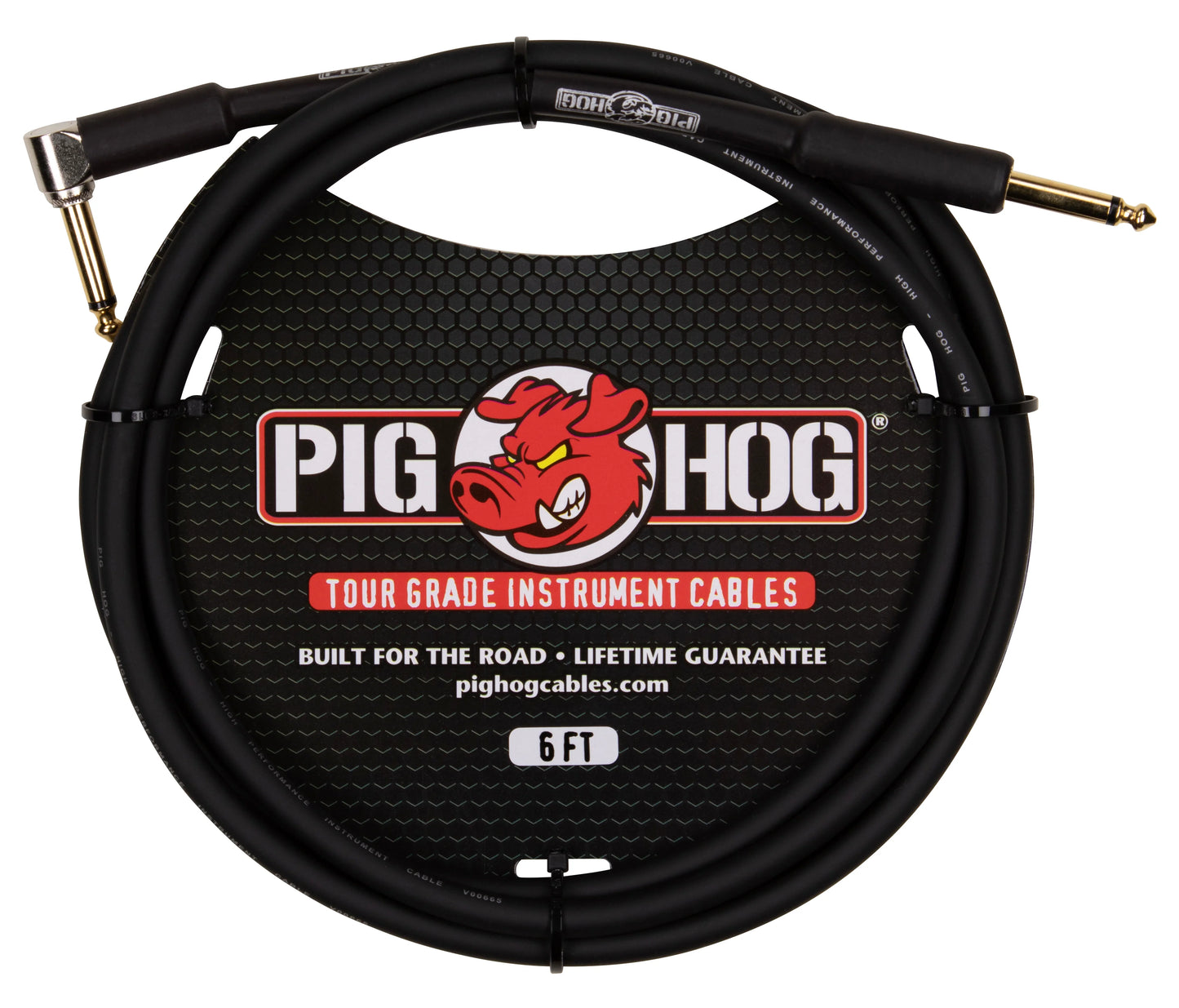 PIG HOG 6FT 1/4" - 1/4" RIGHT ANGLE 8MM INST. CABLE