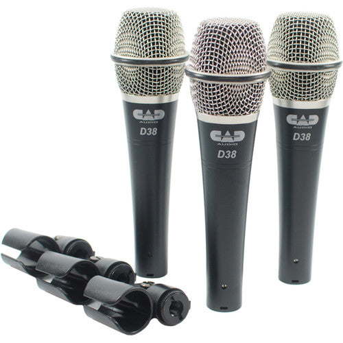 CAD CADLive D38 Supercardioid Dynamic Handheld Microphone 3 Pack