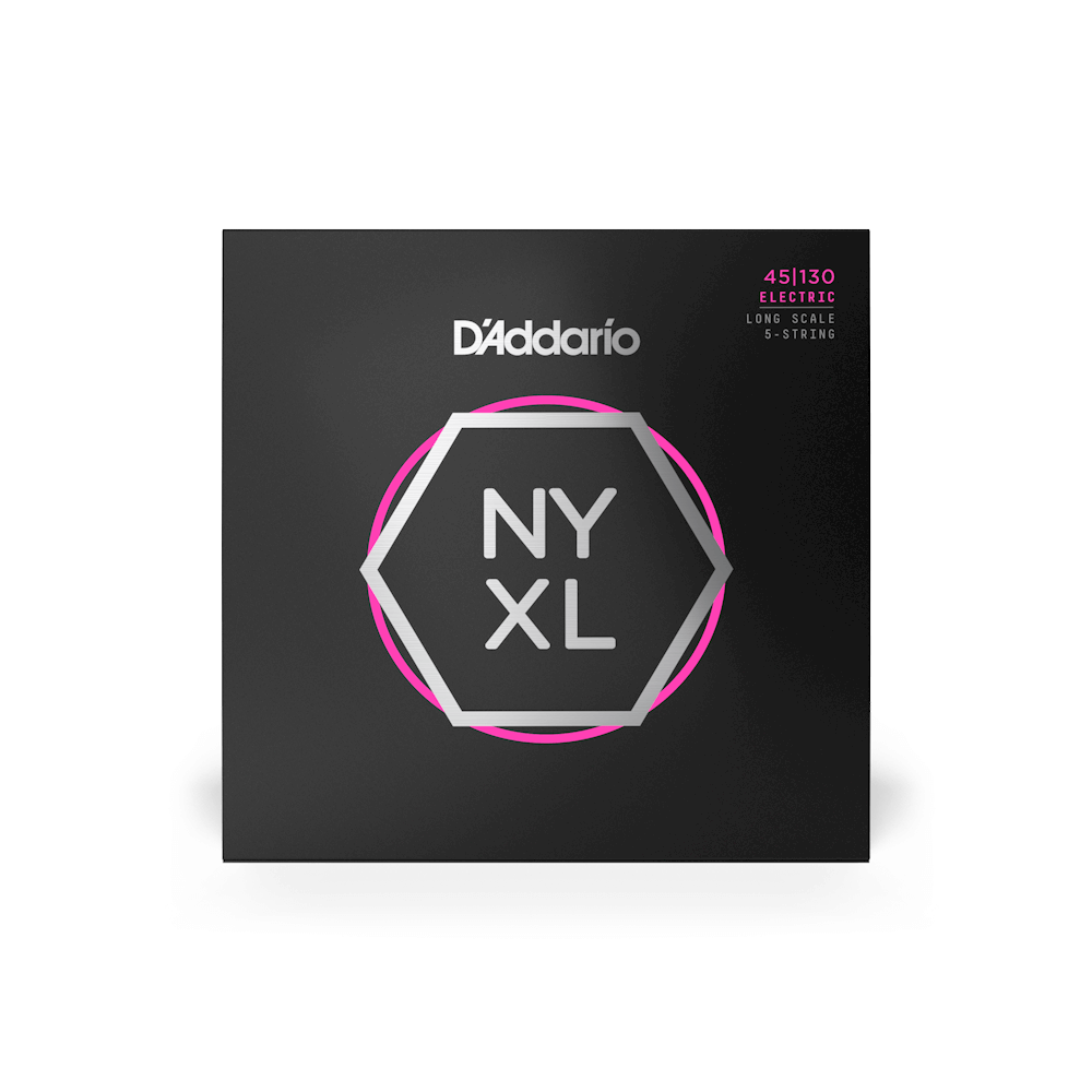 D'Addario NYXL45130 Nickel Wound Bass Guitar Strings - .045-.130 Regular Light, Long Scale, 5-string
