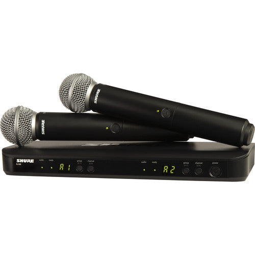Shure BLX288/PG58 Dual Channel Wireless Handheld Microphone System - H9 Band