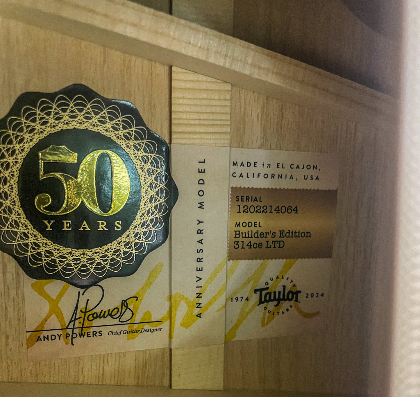 Taylor 314ce Builders Edition 50th Anniversary LTD