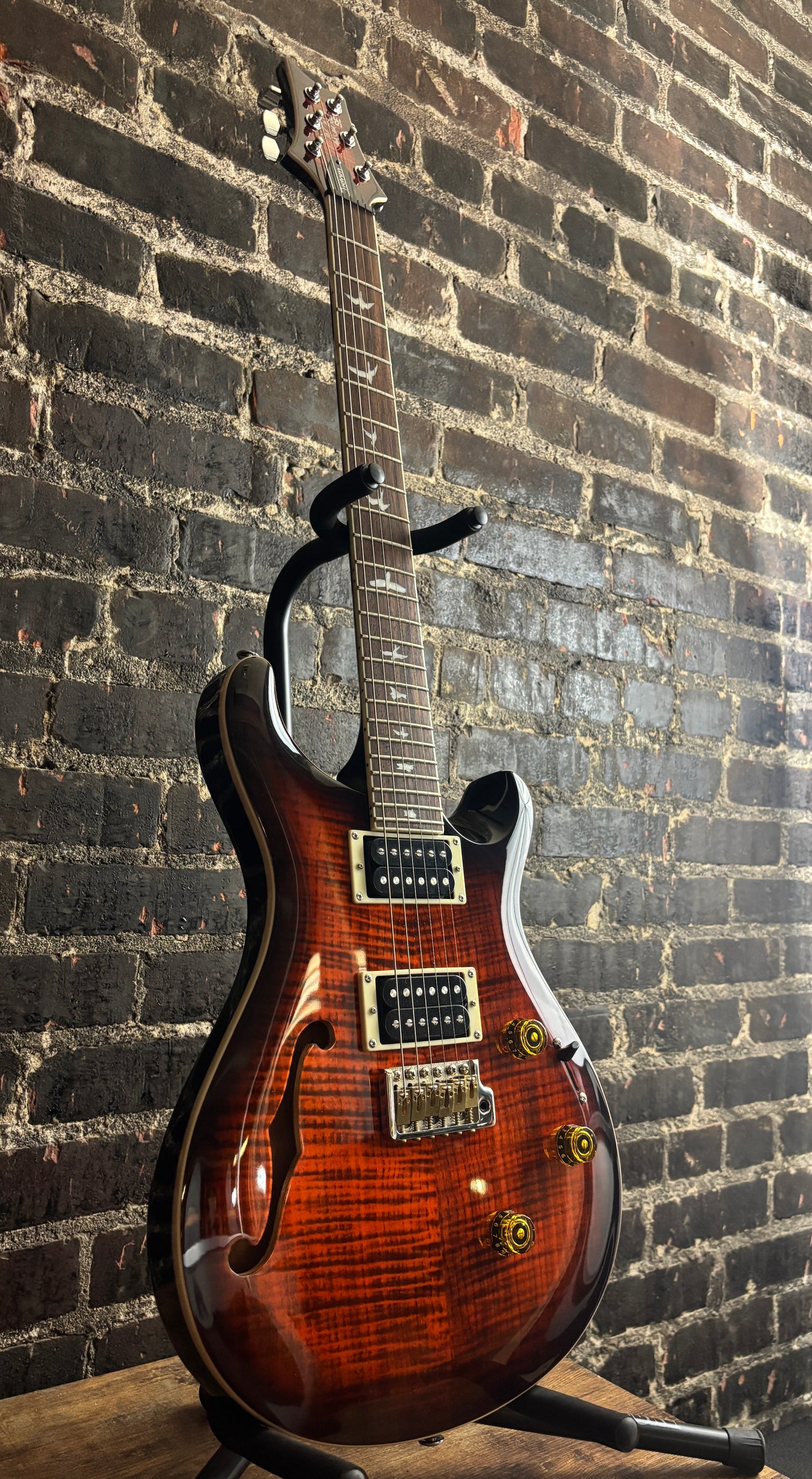PRS SE Custom 24 Semi-Hollow Piezo - Orange Tiger Smokeburst