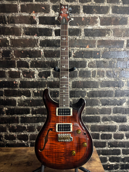PRS SE Custom 24 Semi-Hollow Piezo - Orange Tiger Smokeburst