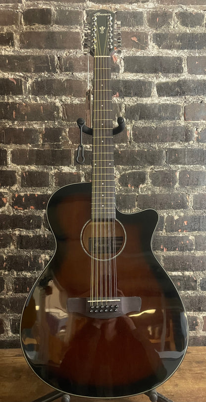Ibanez AEG5012 12-string Acoustic-electric Guitar - Dark Violin Sunburst