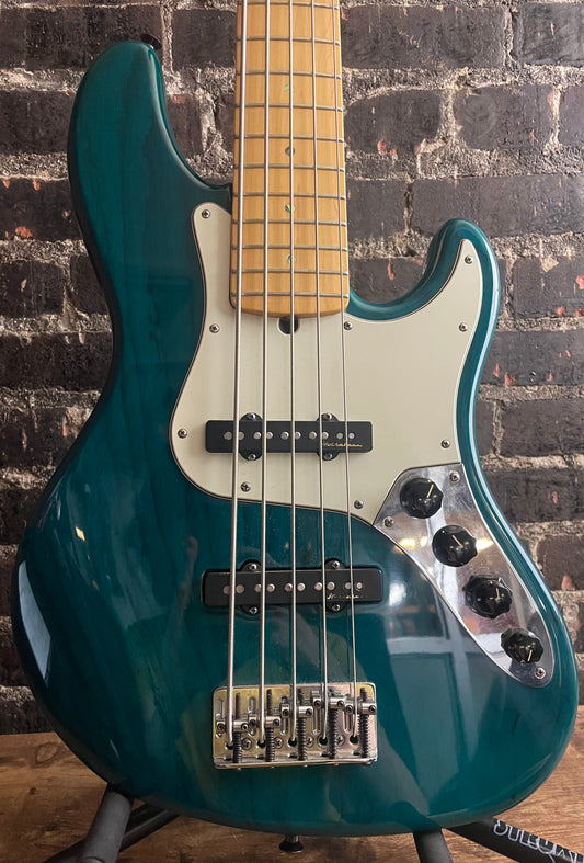 2002 Fender Jazz Bass Deluxe-Transparent Teal (USED)