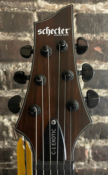 Schecter C-1 Exotic Ebony Electric Guitar - Natural Satin