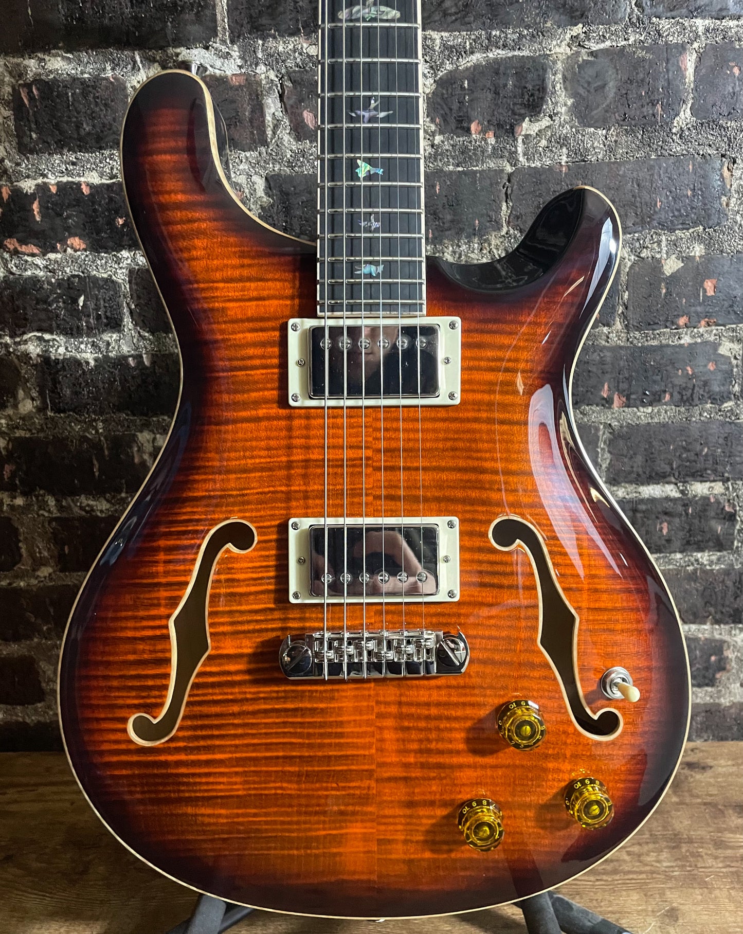 PRS SE Hollowbody II Piezo Electric Guitar - Orange Tiger Smokeburst