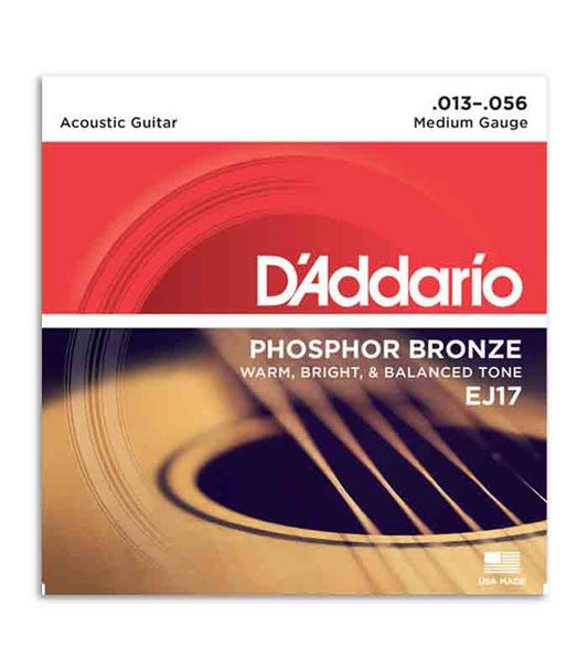 D'Addario EJ17 Phosphor Bronze Acoustic Guitar Strings - .013-.056 Medium