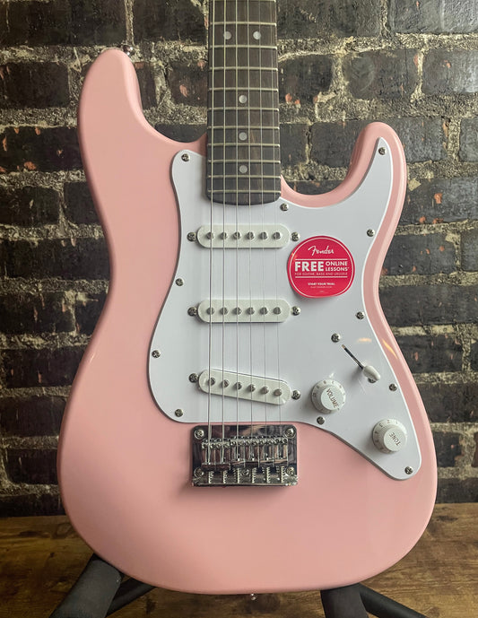 Squier Mini Stratocaster Electric Guitar - Shell Pink with Laurel Fingerboard