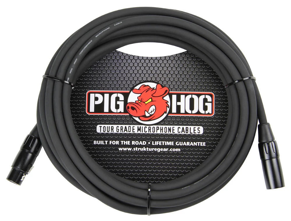 PIG HOG 8MM MIC CABLE, 20FT XLR