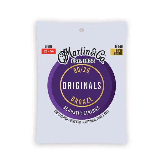 Martin M140 Original Acoustic 80/20 Bronze Guitar Strings - .012-.054 Light