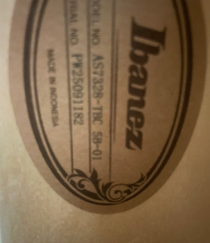 Ibanez Artcore AS7328 Baritone Electric Guitar - Tobacco Brown