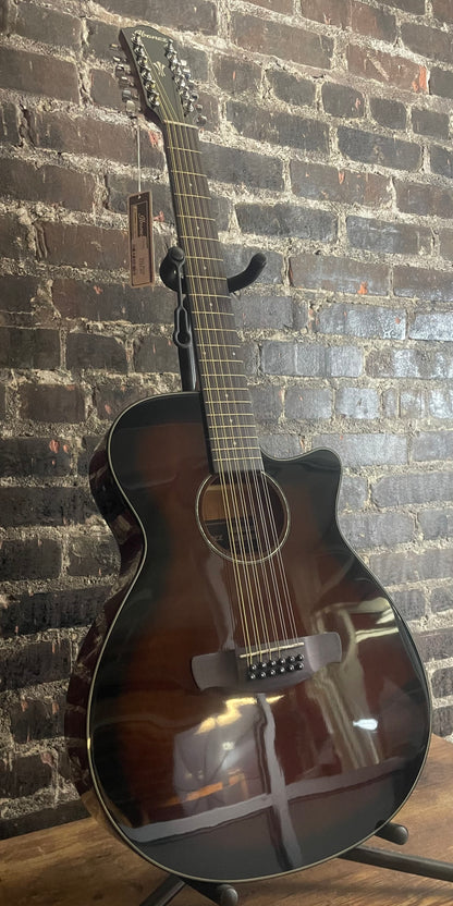Ibanez AEG5012 12-string Acoustic-electric Guitar - Dark Violin Sunburst