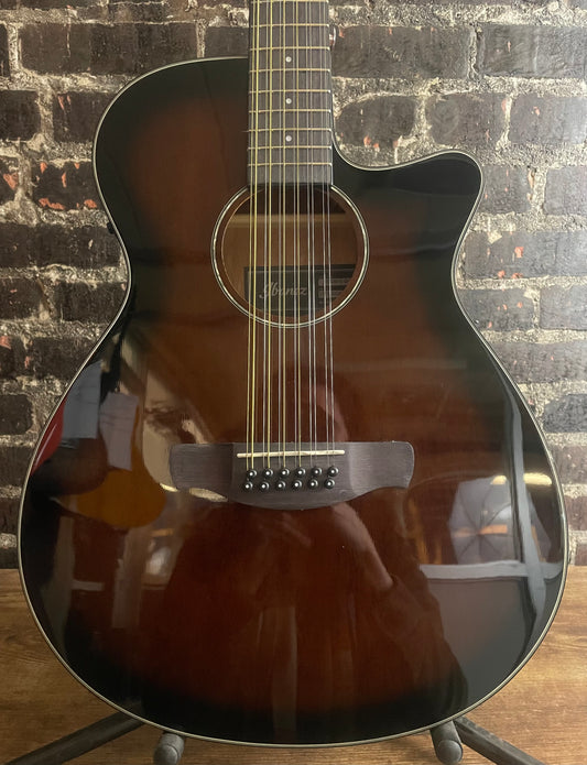 Ibanez AEG5012 12-string Acoustic-electric Guitar - Dark Violin Sunburst
