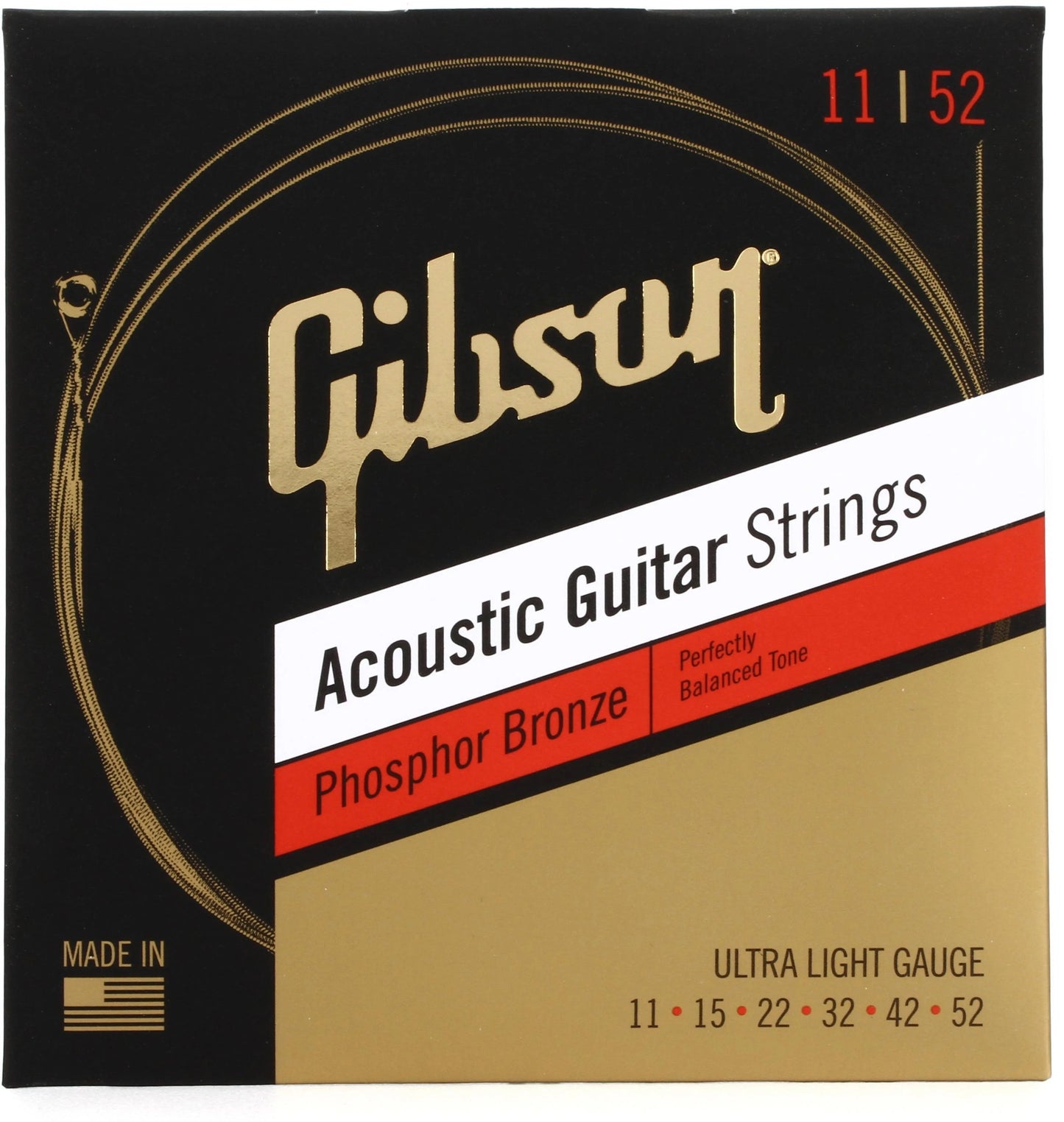 Gibson SAG-PB11 Phosphor Bronze Ultra Lights 11-52