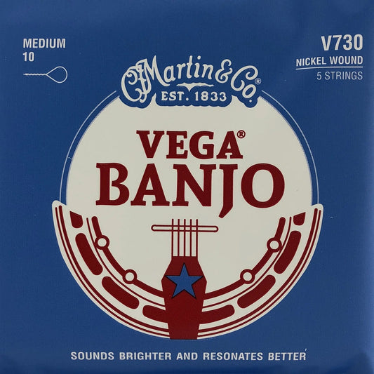 MARTIN & CO. V730 VEGA MEDIUM NICKEL WOUND 5-STRING BANJO STRINGS