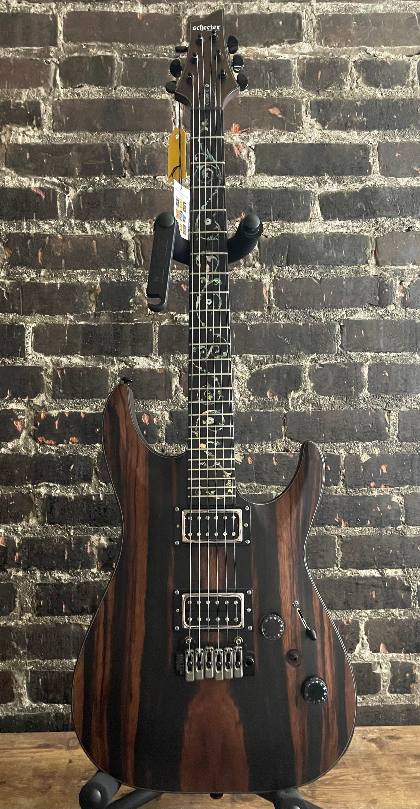 Schecter C-1 Exotic Ebony Electric Guitar - Natural Satin