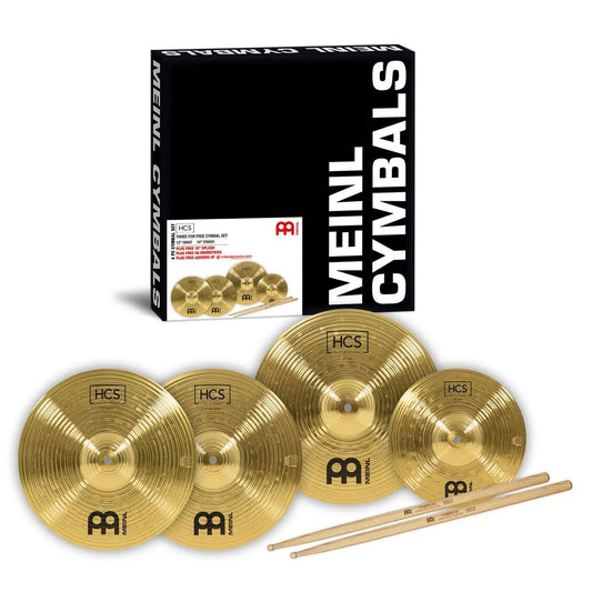 Meinl Cymbals HCS Three for Free Set - 13/14-inch - with Free 10-inch Splash, Sticks, and 3 E-lessons