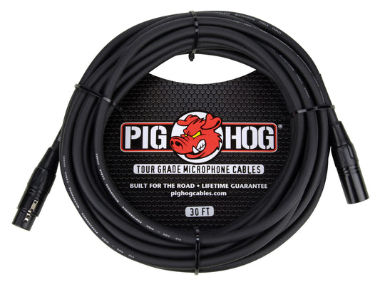 PIG HOG 8MM MIC CABLE, 30FT XLR