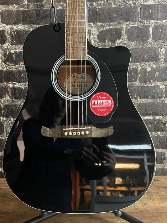 Fender FA-125CE Dreadnought Acoustic-Electric Guitar Black