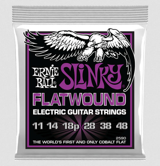 Ernie Ball 2590 Power Slinky Flatwound Electric Guitar Strings - .011-.048