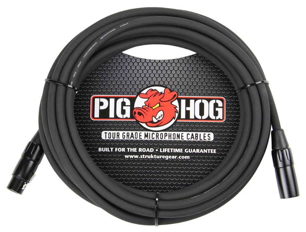 PIG HOG 8MM MIC CABLE, 25FT XLR