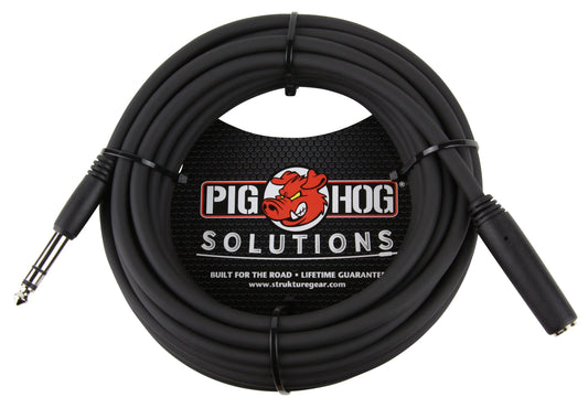 PIG HOG SOLUTIONS - 25FT HEADPHONE EXTENSION CABLE, 1/4"