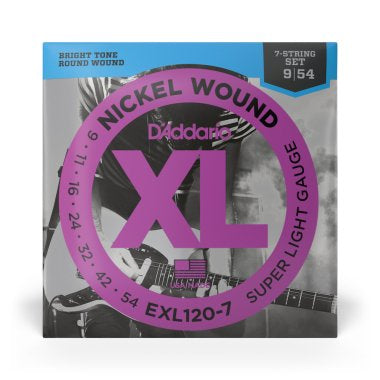 D'Addario EXL120-7 XL, 7 String Nickel Electric Guitar Strings