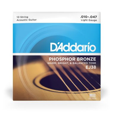 D'Addario Phosphor Bronze 12 string Acoustic Guitar EJ38