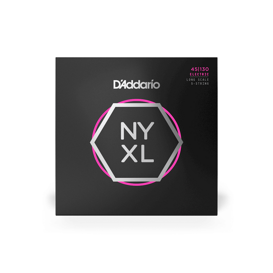 D'Addario NYXL45130 Nickel Wound Bass Guitar Strings - .045-.130 Regular Light, Long Scale, 5-string