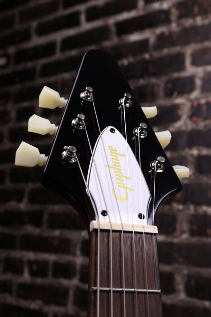 Epiphone Jimi Hendrix "Love Drops" Flying V Electric Guitar Ebony w/Artwork