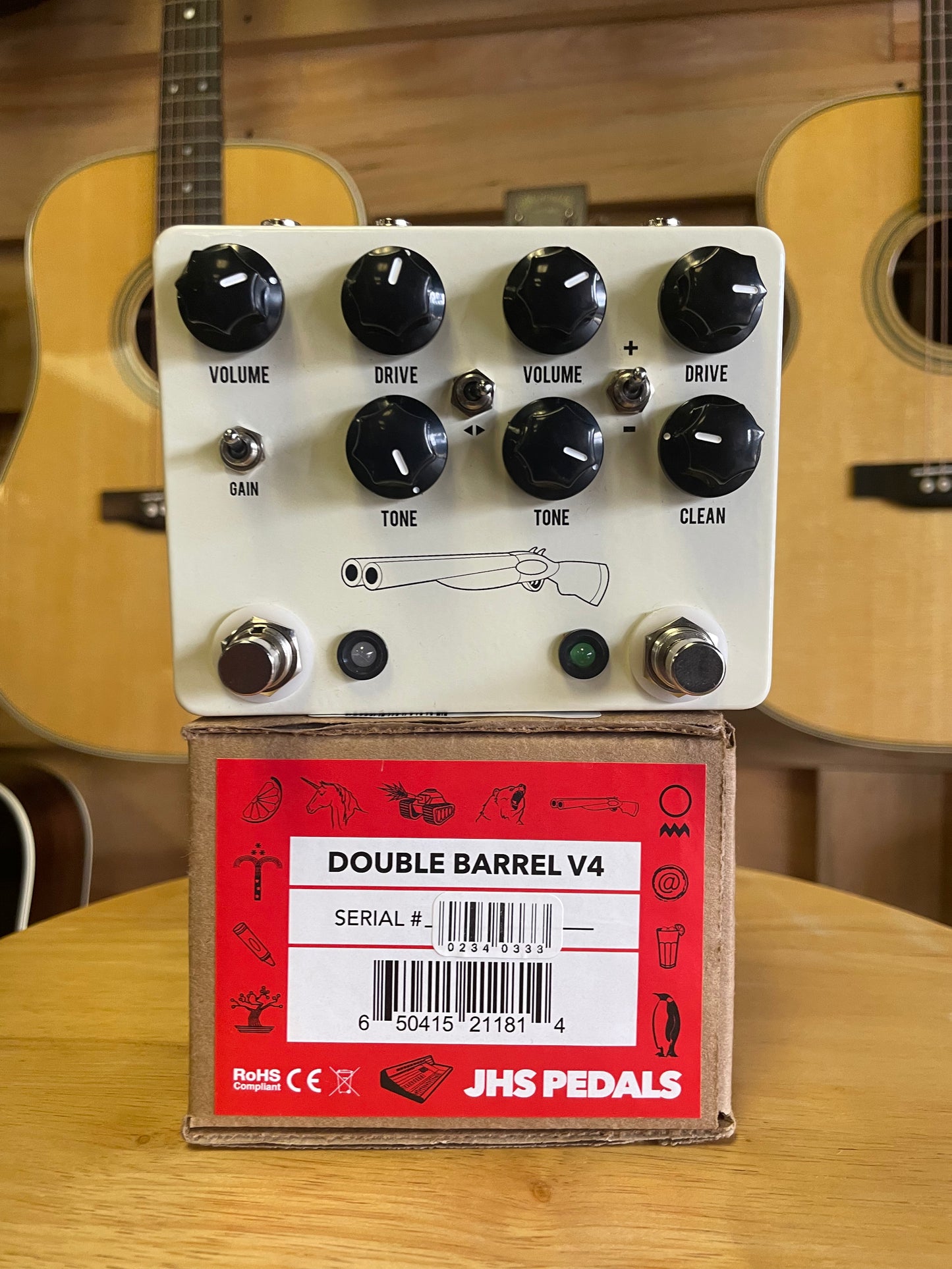 JHS Double Barrel V4 2-in-1 Dual Overdrive Pedal (NEW)