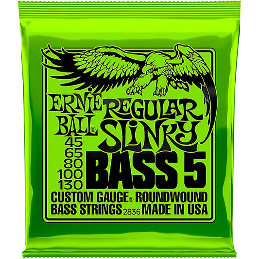 Ernie Ball 2836 Regular Slinky Nickel Wound Electric Bass Guitar Strings - .045-.130 5-string (NEW)